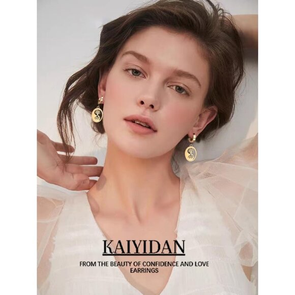 Treelife Gold Dangle Statement Vintage Cute Long Earring for Women Jewelry - Picture 6 of 9